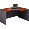 Bush Furniture Right Hand Wood Desk with Bow Front - Hansen Cherry - Series C
