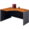 Bush Furniture Left Hand Wood Desk with Bow Front - 42" Natural Cherry - Series C