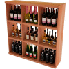 Bulk Storage, Stackable Wine Bottle Shelf, 9-Opening 4 Ft high - Unstained All-Heart Redwood