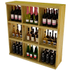 Bulk Storage, Stackable Wine Bottle Shelf, 9-Opening 4 Ft high - Walnut, Pine