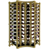 Individual Bottle Wine Rack - Curved Corner W/Lower Display, 4 ft high - Walnut, Pine