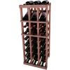 Individual Bottle Wine Rack - 3 Column W/Top Display, 3 ft high - Black, All-Heart Redwood