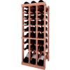Individual Bottle Wine Rack - 3 Column W/Lower Display, 3 ft high - Unstained All-Heart Redwood