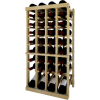 Individual Bottle Wine Rack - 4 Column W/Lower Display, 3 ft high - Light, Pine