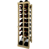 Individual Bottle Wine Rack - 2 Column W/Lower Display, 3 ft high - Unstained Pine