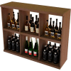 Bulk Storage, Stackable Wine Bottle Shelf, 6-Opening 3 Ft high - Black, Mahogany