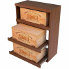 Bulk Storage, Pull Out Wine Bottle Cradle, 3-Drawer 3 Ft high - Unstained Mahogany