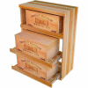 Bulk Storage, Pull Out Wine Bottle Cradle, 3-Drawer 3 Ft high - Mahogany, Redwood