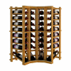 Individual Bottle Wine Rack - Curved Corner W/Lower Display, 3 ft high - Black, Redwood