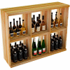 Bulk Storage, Stackable Wine Bottle Shelf, 6-Opening 3 Ft high - Unstained Redwood