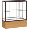 Reliant Counter Case, Mirror Back, Dark Bronze Frame, Autumn Oak Base, 36"L x 40"H x 14"D
