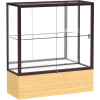 Reliant Counter Case, Mirror Back, Dark Bronze Frame, Light Oak Vinyl Base, 36"L x 40"H x 14"D