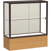 Reliant Counter Case, Plaque Back, Dark Bronze Frame, Autumn Oak Base, 36"L x 40"H x 14"D
