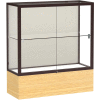 Reliant Counter Case, Plaque Back, Dark Bronze Frame, Light Oak Vinyl Base, 36"L x 40"H x 14"D
