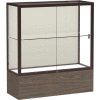 Reliant Counter Case, Plaque Back, Dark Bronze Frame, Walnut Vinyl Base, 36"L x 40"H x 14"D