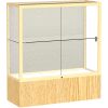 Reliant Counter Case, Plaque Back, Champagne Gold Frame, Light Oak Vinyl Base, 36"L x 40"H x 14"D