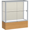 Reliant Counter Case, Plaque Back, Satin Frame, Autumn Oak Base, 36"L x 40"H x 14"D