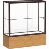Reliant Counter Case, White Back, Dark Bronze Frame, Autumn Oak Base, 36"L x 40"H x 14"D