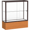 Reliant Counter Case, White Back, Dark Bronze Frame, Carmel Oak Base, 36"L x 40"H x 14"D