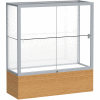 Reliant Counter Case, White Back, Satin Frame, Autumn Oak Base, 36"L x 40"H x 14"D