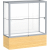 Reliant Counter Case, White Back, Satin Frame, Light Oak Vinyl Base, 36"L x 40"H x 14"D
