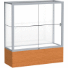 Reliant Counter Case, White Back, Satin Frame, Carmel Oak Base, 36"L x 40"H x 14"D