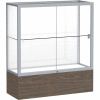 Reliant Counter Case, White Back, Satin Frame, Walnut Vinyl Base, 36"L x 40"H x 14"D