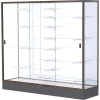 Colossus Floor Case, White Back, Dark Bronze Frame, 72"L x 66"H x 20"D