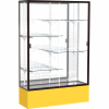 Spirit Display Case Golden Rod Base, Bronze Frame, Mirror Back 48"W x 16"D x 72"H
