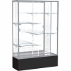 Spirit Display Case Black Base, Satin Frame, Mirror Back 48"W x 16"D x 72"H