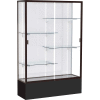 Spirit Display Case Black Base, Bronze Frame, White Back 48"W x 16"D x 72"H