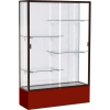 Spirit Display Case Maroon Base, Bronze Frame, White Back 48"W x 16"D x 72"H
