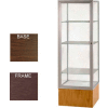 Keepsake Display Case Walnut Vinyl Base, Bronze Frame, Clear Back 24"W x 72"H