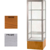 Keepsake Display Case Carmel Oak Base, Satin Frame, Clear Back 24"W x 72"H