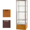 Keepsake Display Case Carmel Oak Base, Bronze Frame, Mirror Back 24"W x 72"H