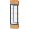 Keepsake Floor Display Case 24"W x 72"H x 24"D Light Oak Base Mirror Back Satin Natural Frame