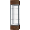Keepsake Floor Display Case 24"W x 72"H x 24"D Walnut Base Mirror Back Satin Natural Frame
