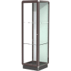 Prominence Display Case Dark Bronze Frameame, Fabric Back 24"W x 24"D x 78"H