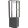 Prominence Spotlight Lighted Tower Case, Plaque Back, Bronze Frame, Locking Base, 24"L x 72"H x 24"D
