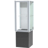 Prominence Spotlight Lighted Tower Case, Plaque Back, Chrome Frame, Locking Base, 24"L x 72"H x 24"D