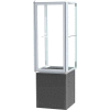 Prominence Spotlight Tower Case, Clear Glass Back, Chrome Frame, Locking Base, 24"L x 72"H x 24"D