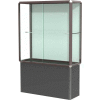 Prominence Spotlight Lighted Floor Case, Plaque Back, Bronze Frame, Locking Base, 48"L x 72"H x 18"D