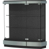 Quantum Display Case Brushed Silver, Black Laminate Back 42"W x 12"D x 44"H