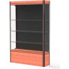 Contempo Lighted Floor Case, Black Back, Cherry Base, Dark Bronze Frame, 48"L x 72"H x 14"D