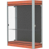 Contempo Lighted Wall Case, Black Back, Cherry Base, Satin Frame, 36"L x 44"H x 14"D