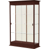 Varsity Lighted Floor Case, Sliding Doors, Plaque Back, Espresso Frame, 48"L x 77"H x 18"D