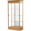 Varsity Display Case Carmel Oak, Mirror Back 36"W x 18"D x 77"H