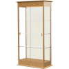 Varsity Display Case Carmel Oak, Fabric Back 36"W x 18"D x 77"H