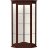 Varsity Lighted Corner Case, Hinged Door, Plaque Back, Espresso Frame, 28"L x 77"H x 28"D