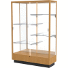 Heritage Display Case Autumn Oak, Mirror Back 48"W x 18"D x 70"H